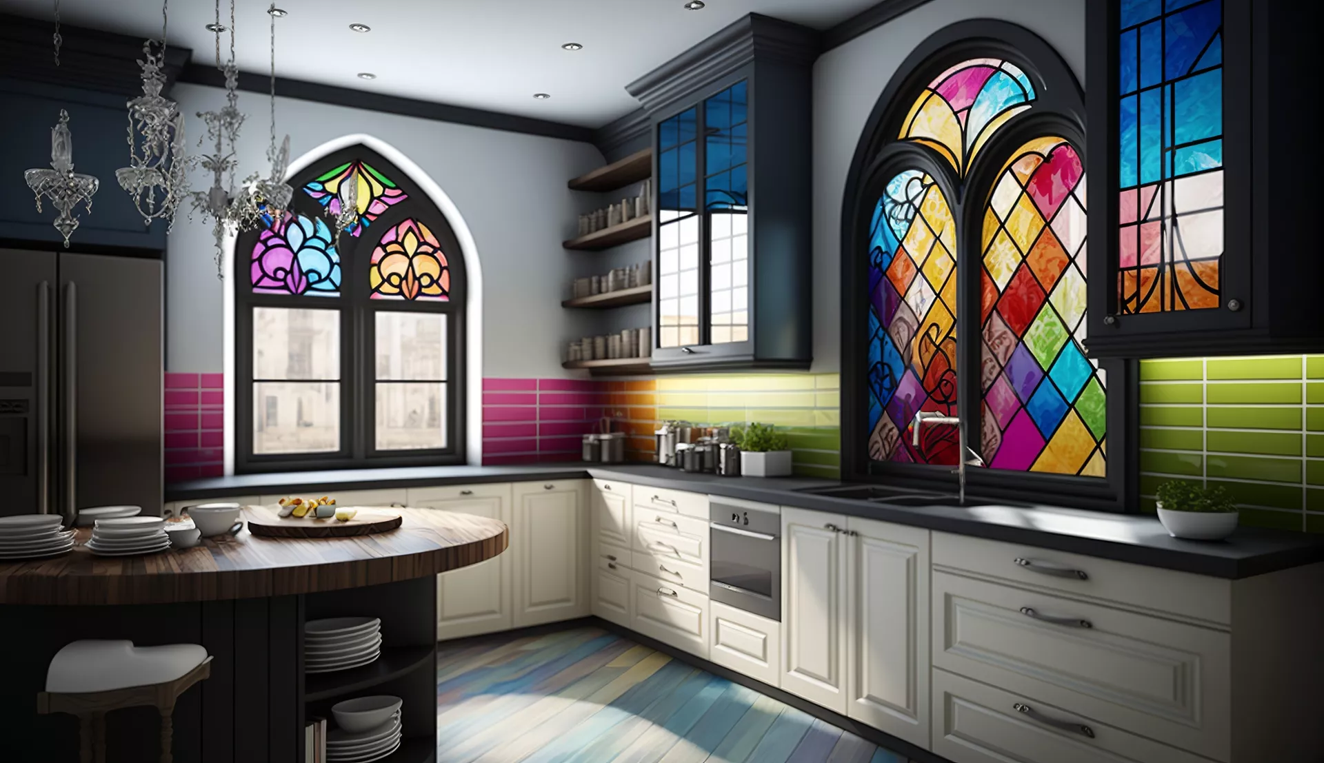 Stained glass cabinets